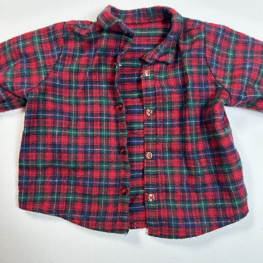 American Girl Doll EVERYDAY Plaid Long Sleeve Shirt Camping Hiking Shirt Only - Picture 5 of 8